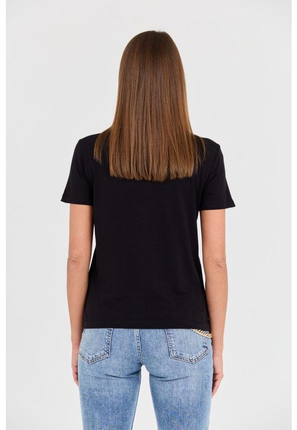 Just Cavalli - JUST CAVALLI Czarny t-shirt R Gold Tiger Label. Kolor: czarny