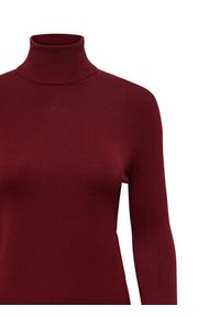 only - ONLY Golf Venice 15183772 Bordowy Regular Fit. Typ kołnierza: golf. Kolor: czerwony. Materiał: wiskoza #3