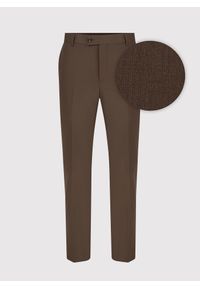 Pako Lorente - PAKO LORENTE – Brązowe męskie spodnie garniturowe. Kolor: brązowy. Materiał: poliester, elastan, wiskoza. Wzór: gładki. Styl: elegancki #2