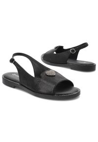 Czarne Sandały Vinceza Lekkie Eleganckie Obuwie Damskie. Okazja: na co dzień. Zapięcie: pasek. Kolor: czarny. Materiał: materiał. Sezon: lato. Styl: elegancki #4