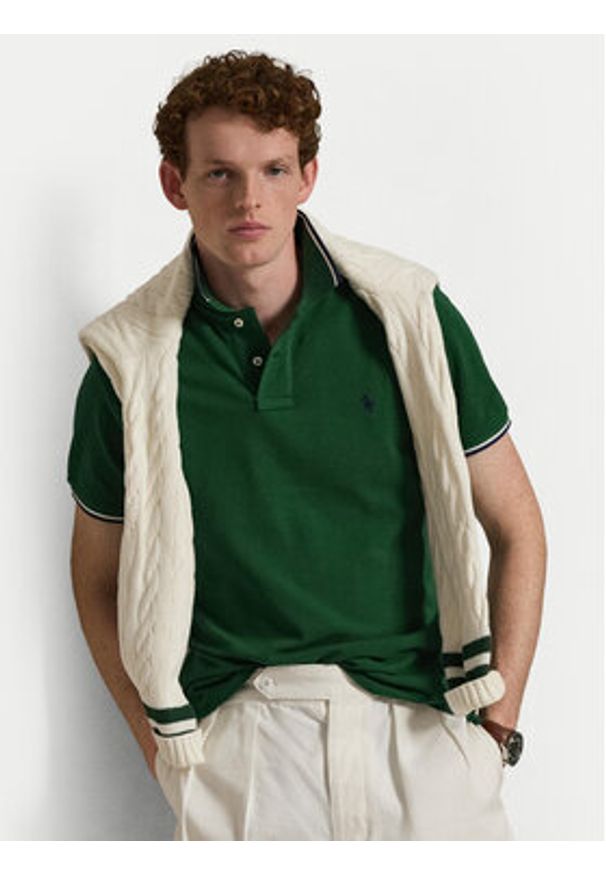 Polo Ralph Lauren Polo 710842621504 Zielony Regular Fit. Typ kołnierza: polo. Kolor: zielony. Materiał: bawełna