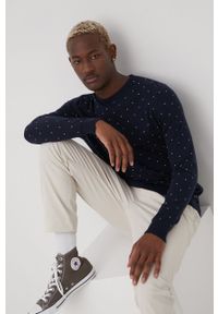 Tom Tailor sweter bawełniany męski kolor granatowy lekki. Okazja: na co dzień. Kolor: niebieski. Materiał: bawełna. Styl: casual