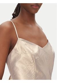 ACCESS FASHION Top 53-2021-922 Złoty Slim Fit. Kolor: złoty. Materiał: syntetyk #5