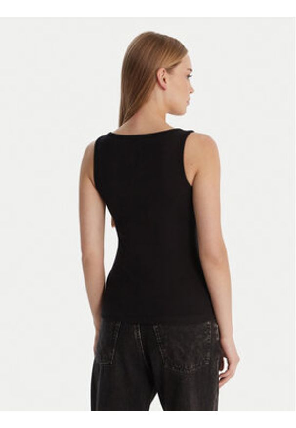 Guess Jeans Top W6RP20 KA0H1 Czarny Slim Fit. Kolor: czarny. Materiał: bawełna