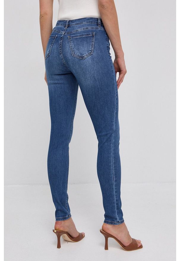 Morgan Jeansy Polky damskie medium waist. Kolor: niebieski
