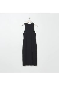 Sinsay - Dzianinowa sukienka midi - Czarny. Kolor: czarny. Materiał: dzianina. Długość: midi