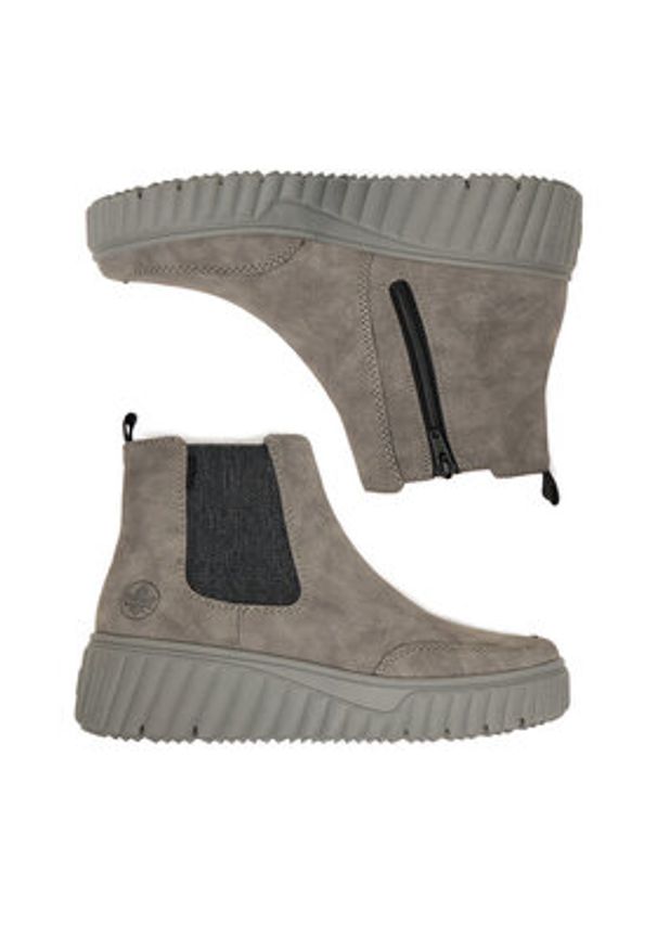 Rieker Botki CEO-N2553-40 Szary. Kolor: szary. Materiał: materiał, syntetyk