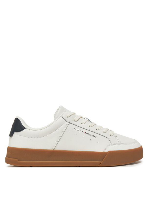 TOMMY HILFIGER - Tommy Hilfiger Sneakersy Th Court Mix Lth FM0FM05489 Biały. Kolor: biały. Materiał: skóra