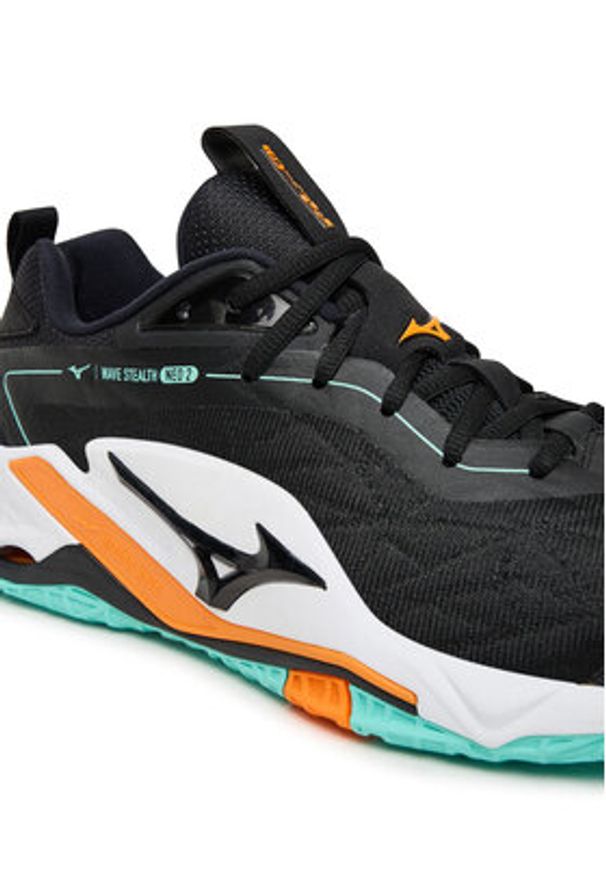 Mizuno Buty halowe Wave Stealth Neo 2 X1GA2400 Czarny. Kolor: czarny. Materiał: skóra. Model: Mizuno Wave