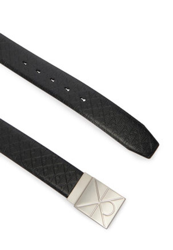 Calvin Klein Pasek Emblem Plaque W/ Aop 35Mm Adj LV04D7082G Czarny. Kolor: czarny. Materiał: skóra