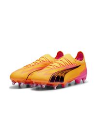 Buty piłkarskie męskie Puma Ultra Ultimate. Zapięcie: sznurówki. Kolor: pomarańczowy, wielokolorowy. Materiał: tkanina, materiał, syntetyk. Szerokość cholewki: normalna. Sport: piłka nożna