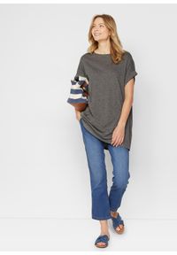 bonprix - Długi T-shirt z czystej bawełny organicznej (2 szt.). Kolor: szary. Materiał: bawełna. Długość: długie #3