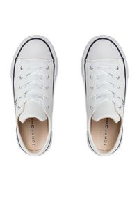 TOMMY HILFIGER - Tommy Hilfiger Trampki Low Cut Lace Up Sneaker T3A9-32287-1355 M Biały. Kolor: biały. Materiał: skóra #3