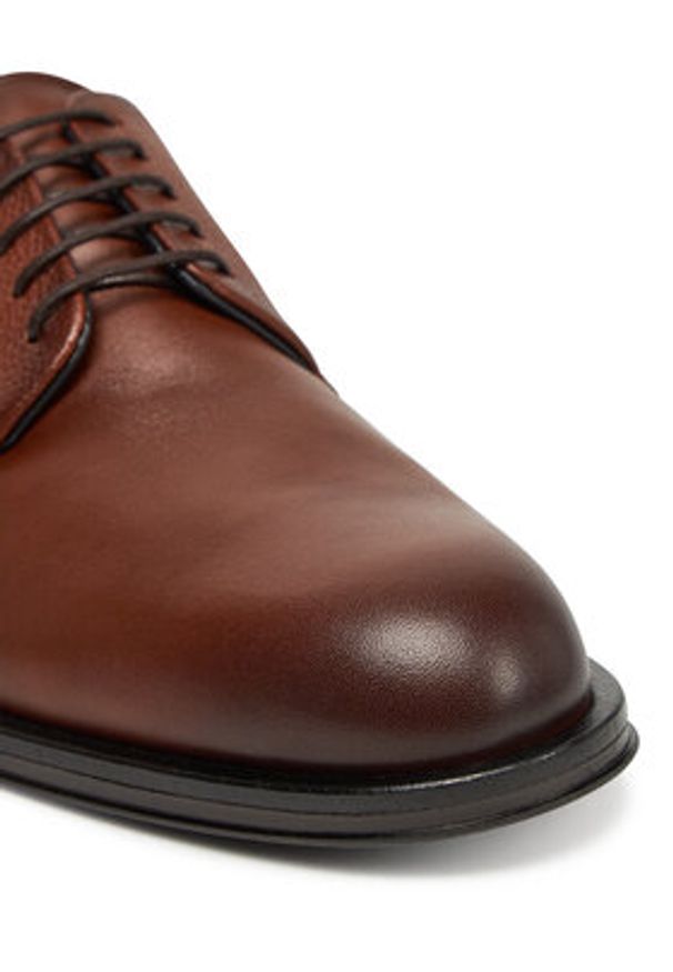 TOMMY HILFIGER - Tommy Hilfiger Półbuty Core Hilfiger Leather Shoe FM0FM05375 Brązowy. Kolor: brązowy. Materiał: skóra