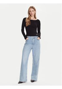 Guess Bluzka W5BP46 KCYV2 Czarny Slim Fit. Kolor: czarny. Materiał: wiskoza