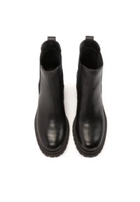 Kazar - Klasyczne skórzane botki z elastycznymi wstawkami. Okazja: na co dzień. Kolor: czarny. Materiał: tkanina, skóra. Szerokość cholewki: normalna. Obcas: na obcasie. Styl: klasyczny. Wysokość obcasa: średni #4