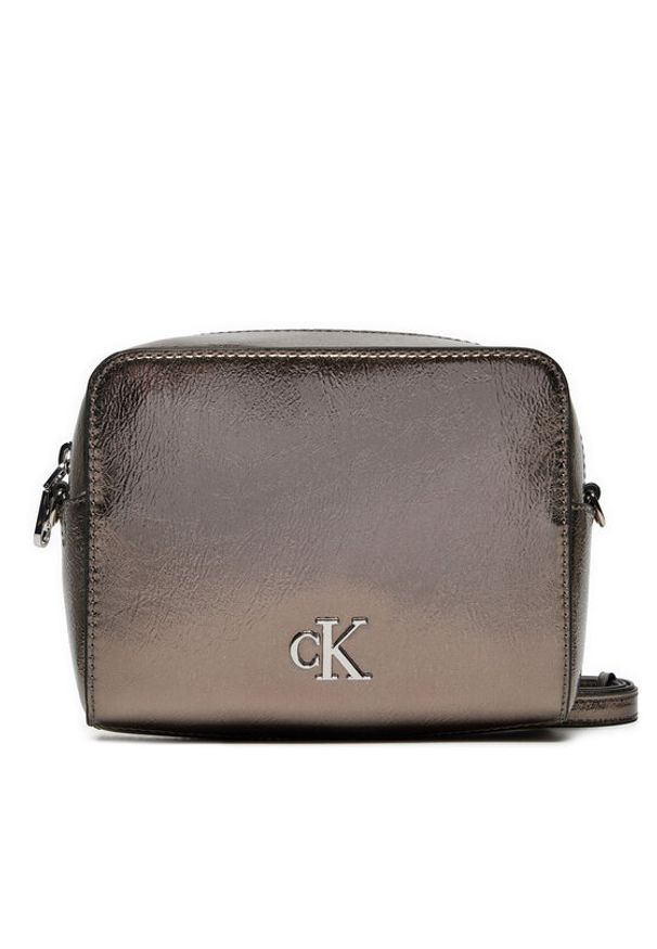 Calvin Klein Jeans Torebka Minimal Monogram Camera Bag Tum K60K612728 Szary. Kolor: szary. Materiał: skórzane