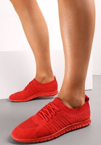Renee - Czerwone Buty Sportowe Sznurowane przed Kostkę Nillie. Okazja: na co dzień. Wysokość cholewki: przed kostkę. Kolor: czerwony