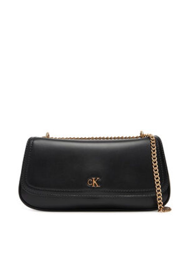 Calvin Klein Torebka Ck Convertible Chain Small Bag LV04F3172G Czarny. Kolor: czarny. Materiał: skórzane