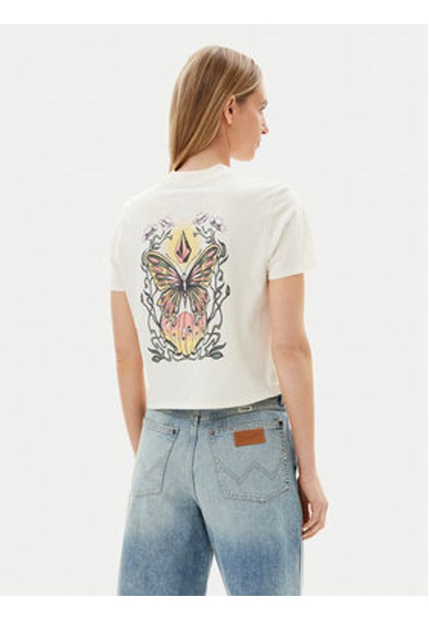 Volcom T-Shirt Pocket Dial B3512500 Écru Boxy Fit. Materiał: bawełna