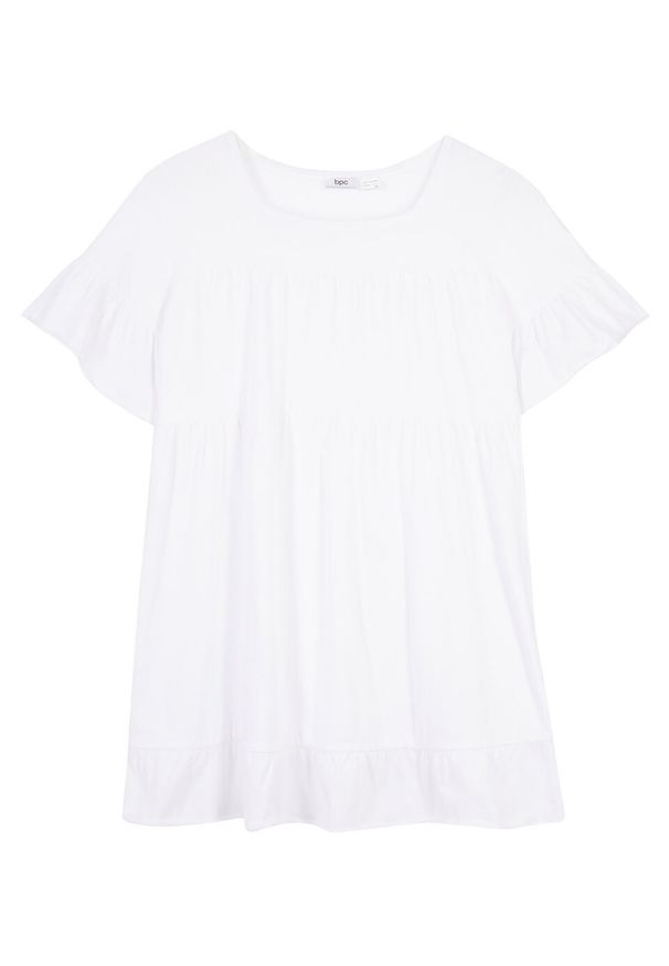 Sukienka dziewczęca z dżerseju z bawełny organicznej bonprix biały. Kolor: biały. Materiał: jersey, bawełna