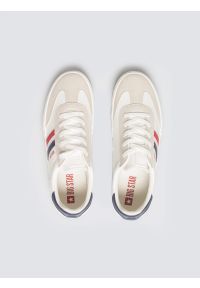 Big-Star - Sneakersy męskie białe TT174095 101. Okazja: na co dzień, na spacer. Nosek buta: okrągły. Zapięcie: sznurówki. Kolor: biały. Materiał: materiał, syntetyk, jeans, dresówka. Sport: fitness, turystyka piesza #2