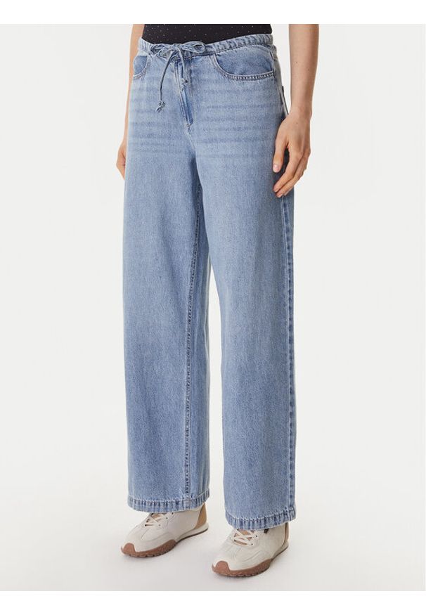 DKNY Jeansy DJ6G4184 Niebieski Wide Leg. Kolor: niebieski