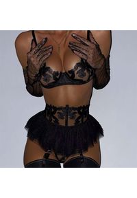 Intica - Komplet bielizny z regulowanymi paskami i przezroczystymi wstawkami Zakira. Kolor: biały. Materiał: materiał, skóra. Wzór: paski #10