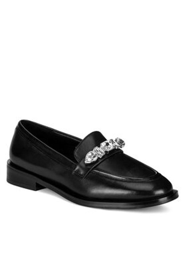 Eva Minge Loafersy WGA3289-1Z Czarny. Kolor: czarny. Materiał: skóra