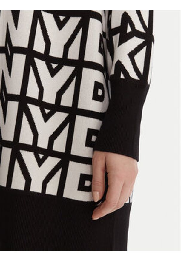 DKNY Kardigan P5MXAX88 Écru Relaxed Fit. Materiał: wiskoza