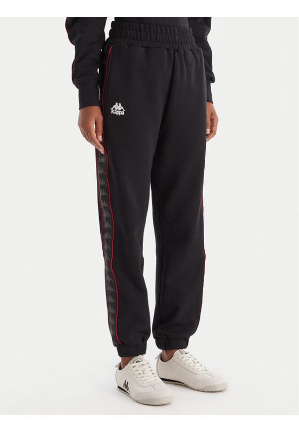 Kappa Spodnie dresowe Banda Adina 311M8HW Czarny Regular Fit. Kolor: czarny. Materiał: syntetyk