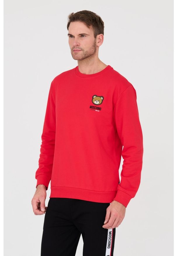 MOSCHINO Czerwona męska bluza, Rozmiar L. Kolor: czerwony