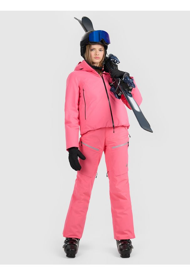 4f - 4F Kurtka narciarska membrana Dermizax 20000 damska - różowa XXL. Typ kołnierza: kołnierzyk stójkowy. Kolor: różowy. Materiał: materiał, włókno. Sezon: zima