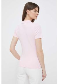 TOMMY HILFIGER - Tommy Hilfiger polo damski kolor różowy. Typ kołnierza: polo. Kolor: różowy. Materiał: bawełna, dzianina. Długość: krótkie #2