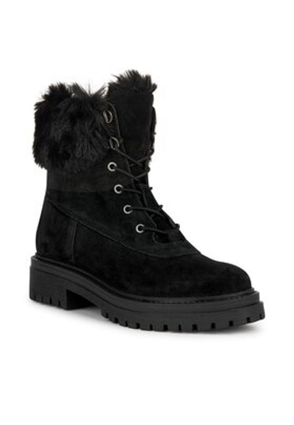 Geox Trzewiki D Iridea D26HRT 022BH C9999 Czarny. Kolor: czarny. Materiał: skóra, zamsz