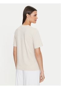 Gina Tricot T-Shirt Basic 17937 Beżowy Regular Fit. Kolor: beżowy. Materiał: bawełna