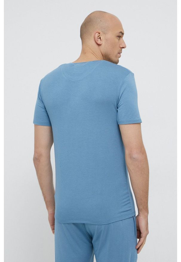 Ted Baker T-shirt piżamowy gładka. Kolor: niebieski. Materiał: dzianina. Wzór: gładki