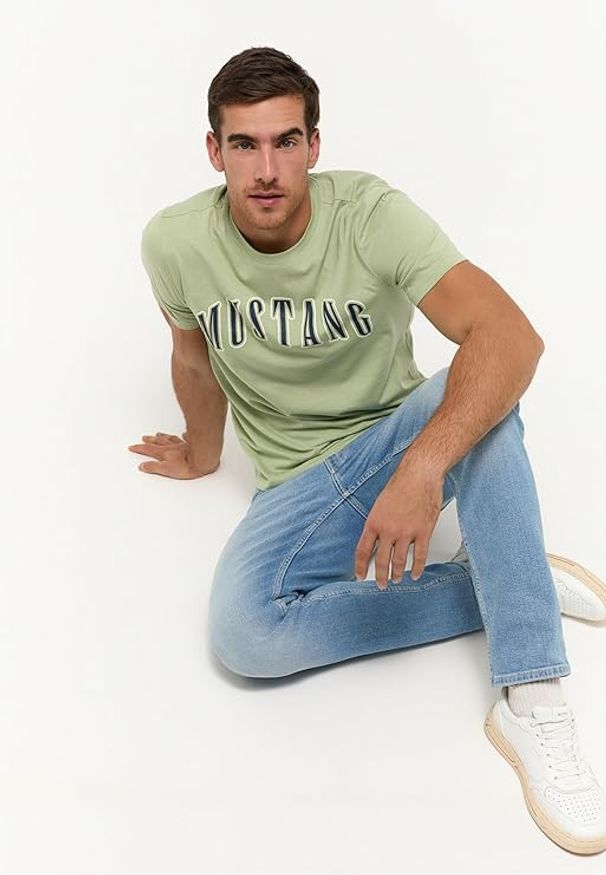 Męskie Spodnie Jeansowe Mustang Style Washington Straight Denim Blue 1014877 5000 313
