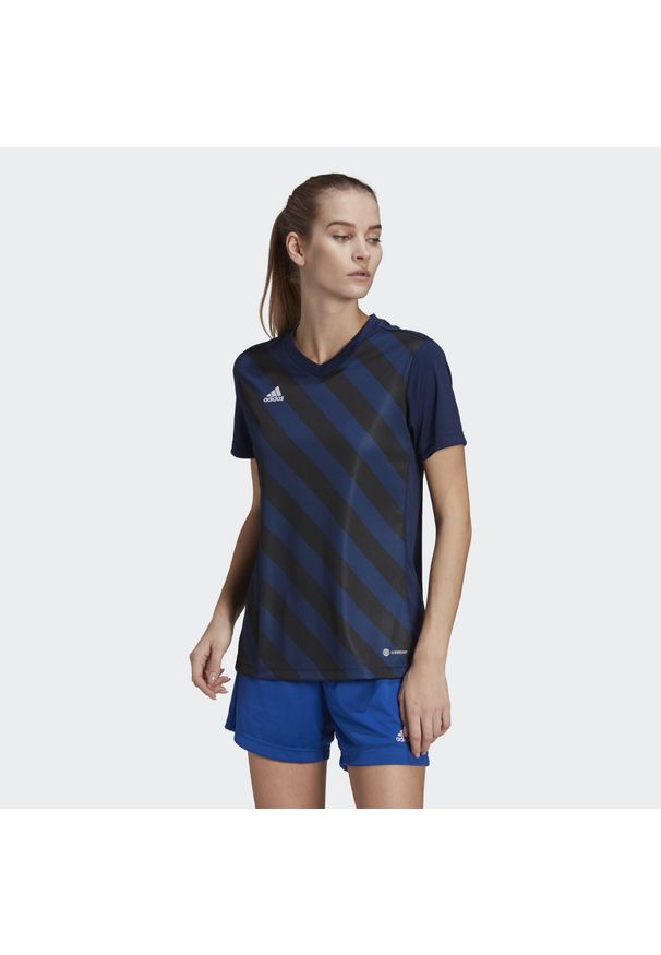 Adidas - Entrada 22 Graphic Jersey. Kolor: czarny, niebieski, wielokolorowy. Materiał: jersey. Sport: piłka nożna