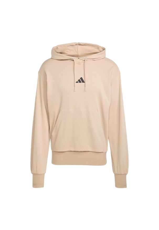 Adidas - Bluza z kapturem Essentials Feelcozy French Terry. Typ kołnierza: kaptur. Kolor: wielokolorowy, beżowy, czarny. Materiał: materiał