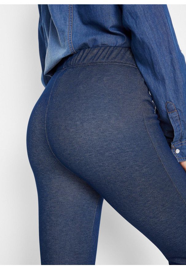 bonprix - Legginsy termoaktywne w optyce dżinsowych. Kolor: niebieski
