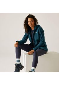 Regatta - Bluza damska z kapturem Elinn. Typ kołnierza: kaptur. Kolor: niebieski. Materiał: polar. Sport: turystyka piesza #1