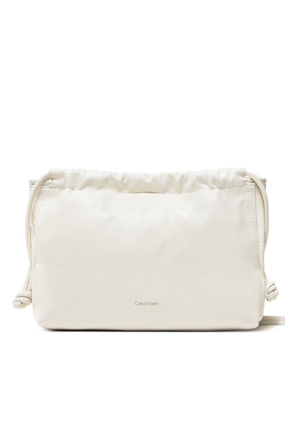Calvin Klein Jeans Torebka Drawstring Crossbody26 LV04K3060G Écru. Materiał: skórzane