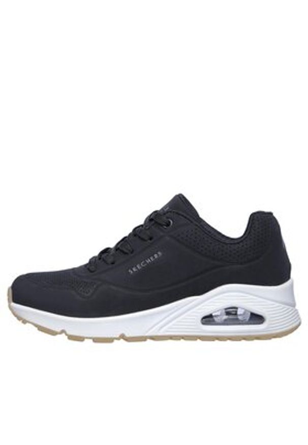 skechers - Skechers Sneakersy Uno Stand On Air 73690/BLK Czarny. Kolor: czarny. Materiał: skóra