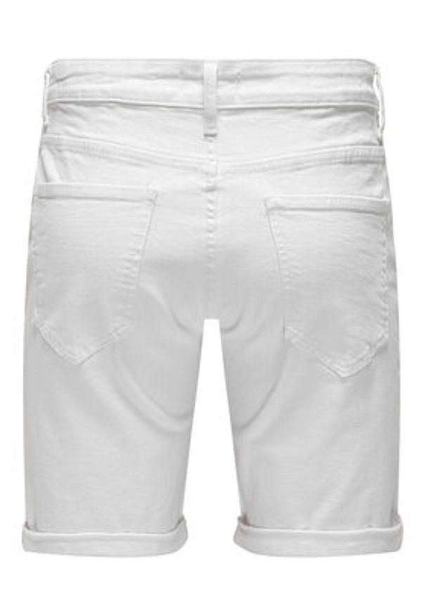 Only & Sons Szorty jeansowe Ply 22029297 Biały Regular Fit. Kolor: biały. Materiał: bawełna