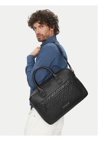 TOMMY HILFIGER - Tommy Hilfiger Torba na laptopa Th Monogram Computer Bag AM0AM13209 Czarny. Kolor: czarny. Materiał: skóra #3