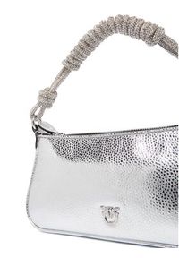 Pinko - PINKO Torebka Half Moon Baguette Mini AI 25-26 PLTT 105915 A2WD Srebrny. Kolor: srebrny. Materiał: skórzane #4
