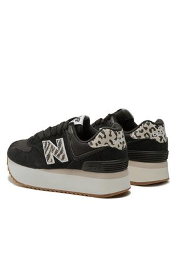 New Balance Sneakersy WL574ZDA Czarny. Kolor: czarny. Materiał: zamsz, skóra. Model: New Balance 574