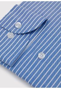 Pako Lorente - PAKO LORENTE – Niebieska koszula męska w paski. Kolor: niebieski. Materiał: bawełna. Długość rękawa: długi rękaw. Długość: długie. Wzór: paski #5