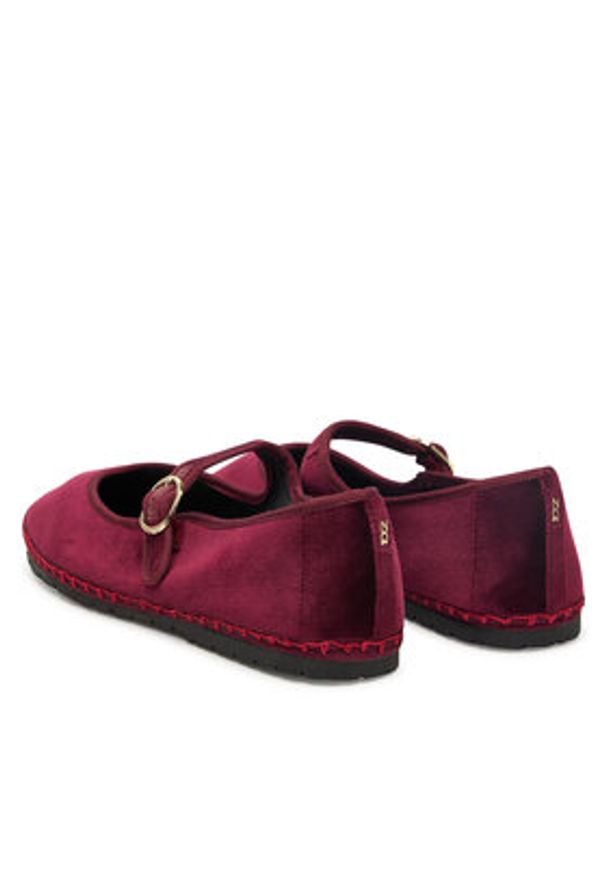 Nokwol Półbuty Mel Bordowy. Kolor: czerwony. Materiał: materiał